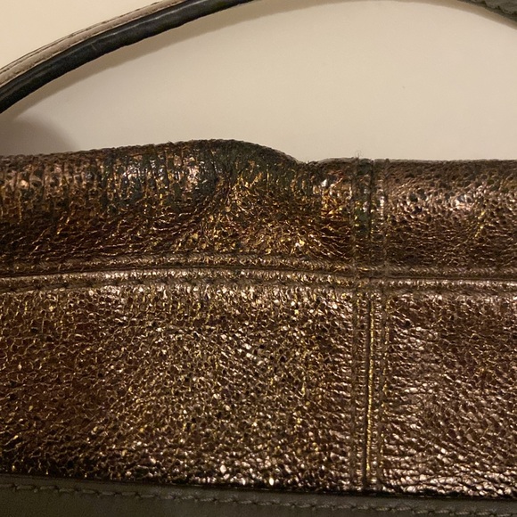 Coach "Brooke" Pewter Metallic Hobo Shoulder Large Leather Handbag #D1182-F16618 - Picture 7 of 8